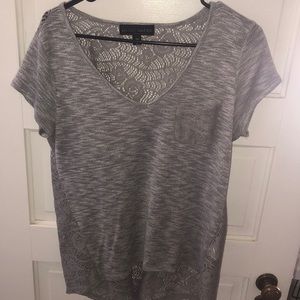 Almost famous gray lacy top